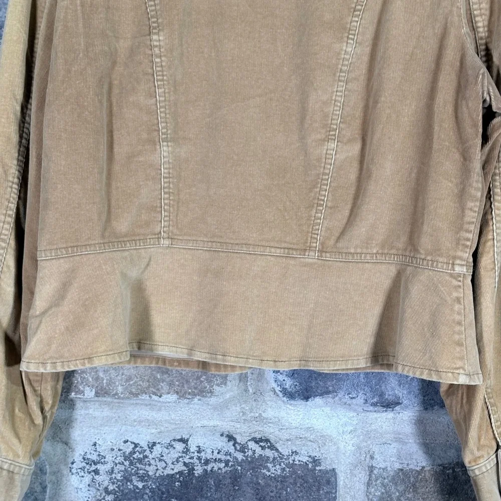 Rafaella Women's Tan Corduroy Jacket Size 14 Button Front Long Sleeve Casual - Picture 7 of 11